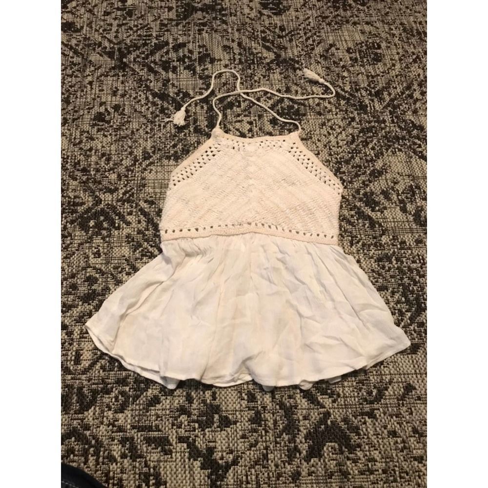 O'neill crochet‎ halter top flowy- size XS cream